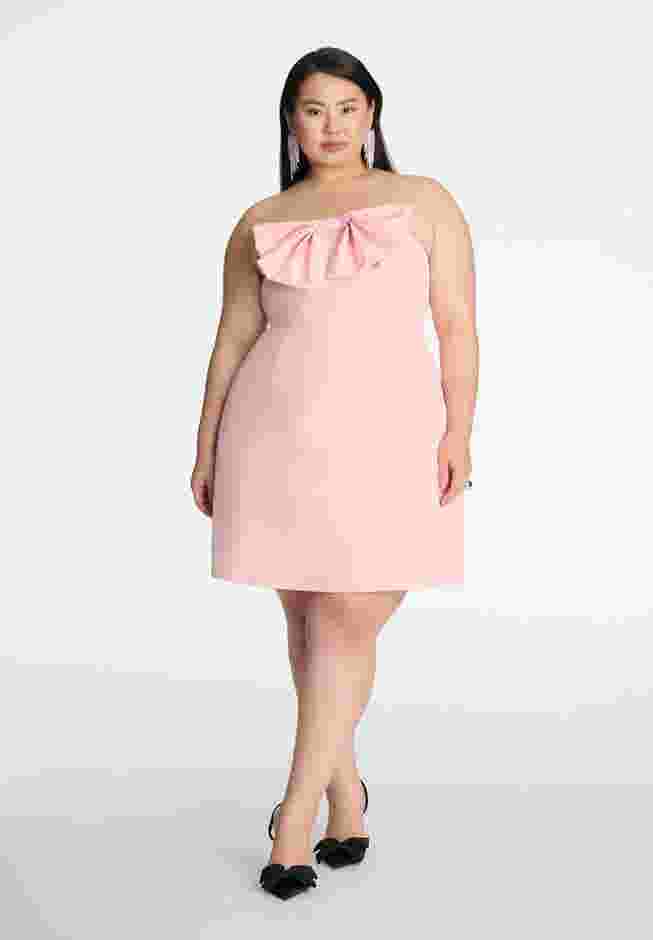 ELOQUII x kate spade new york Bow Detail Flare Mini Dress image number 1