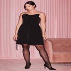 ELOQUII x kate spade new york Bow Detail Flare Mini Dress image number null