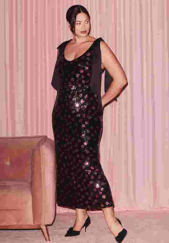ELOQUII x kate spade new york Floral Sequin Maxi Dress image number 0