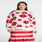 ELOQUII x kate spade new york Floral Relaxed Sweater image number null