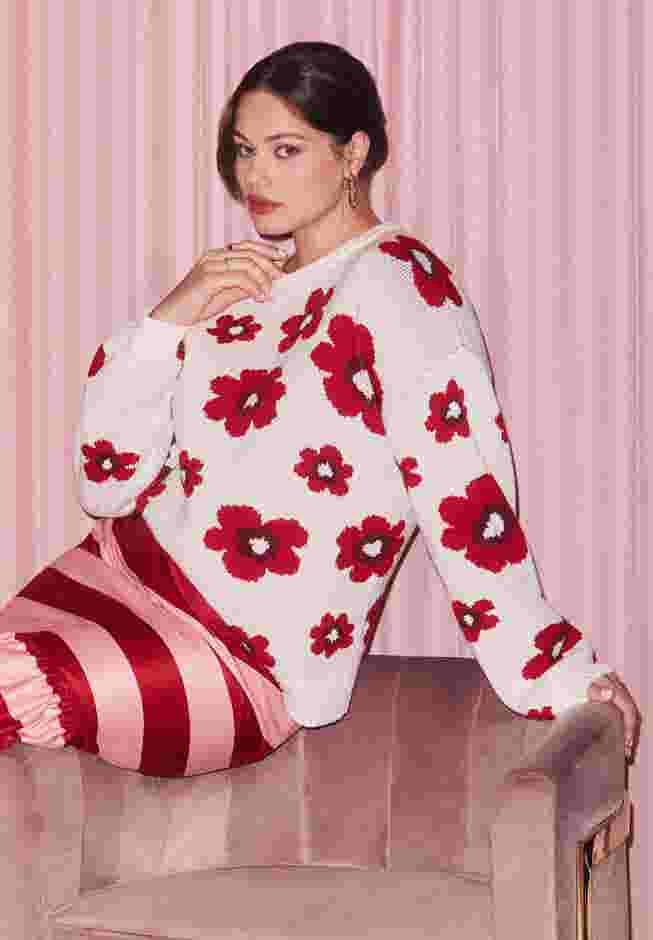 ELOQUII x kate spade new york Floral Relaxed Sweater image number 0