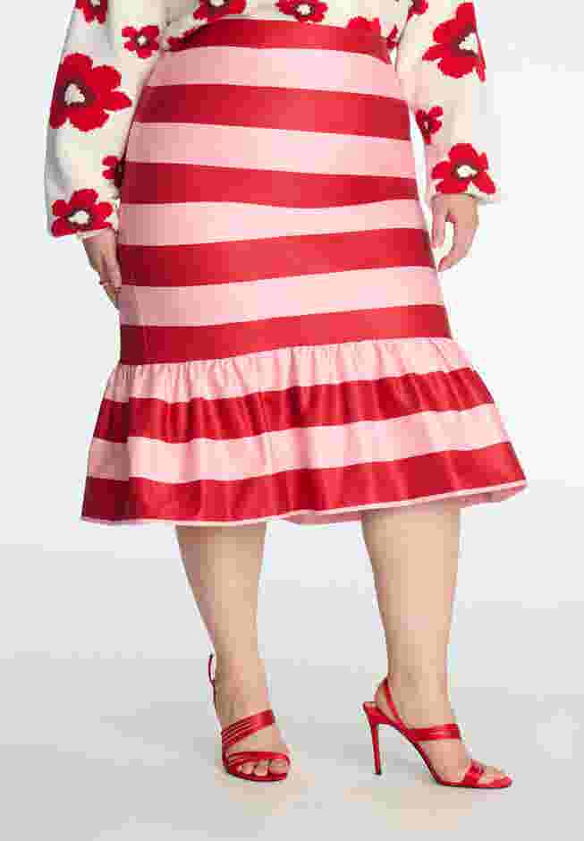 ELOQUII x kate spade new york Stripe Trumpet Skirt image number 2