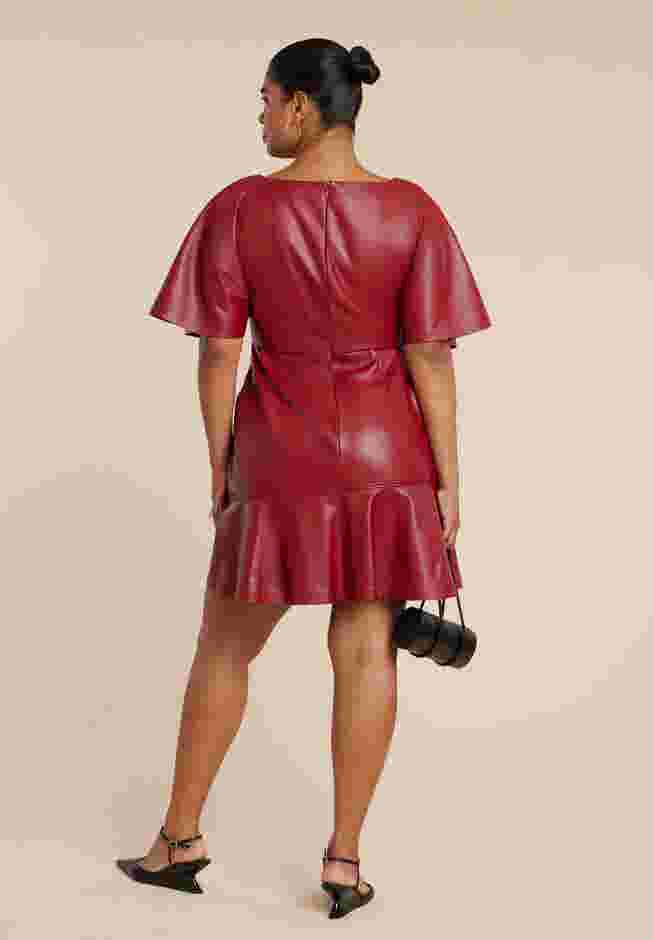 Drapey Faux Leather Mini Dress image number 2