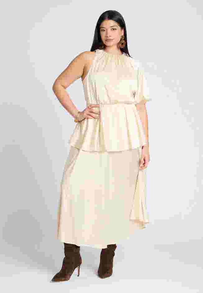 One Sleeve Satin Maxi Dress image number 1