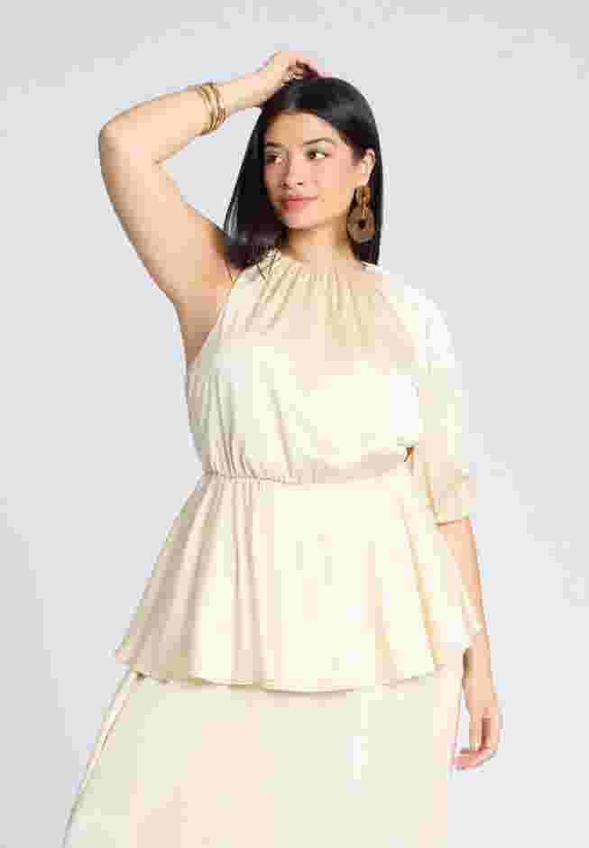 One Sleeve Satin Maxi Dress image number 3