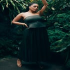 Strapless Flowy Maxi Dress image number null