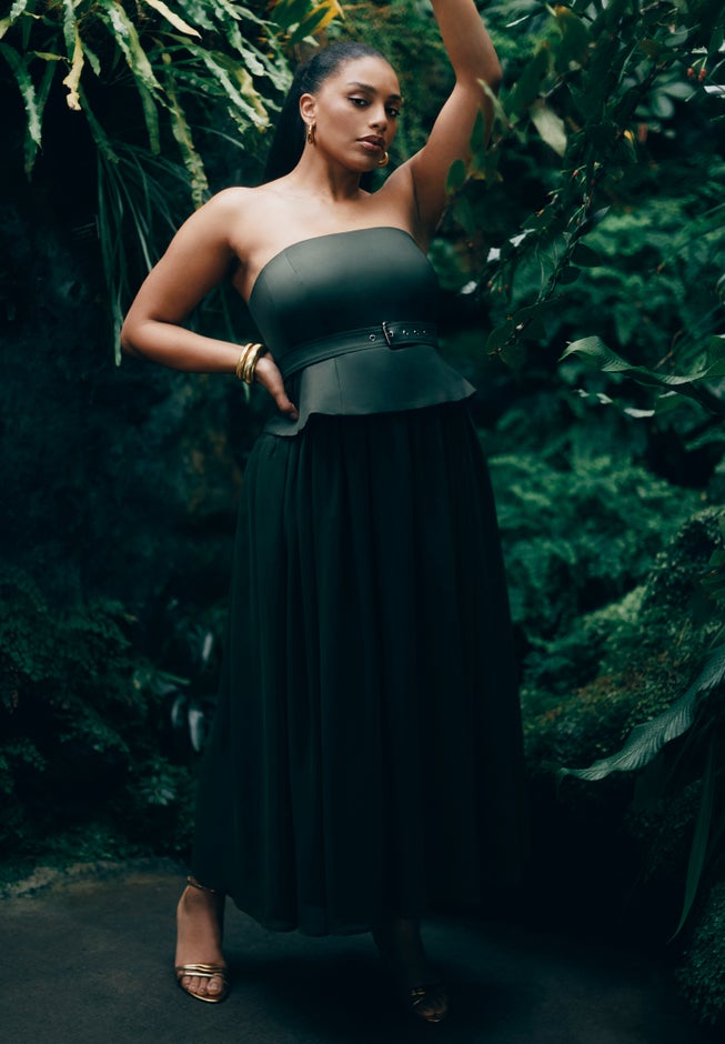 strapless flowy maxi dress Lilo Strapless Maxi Dress