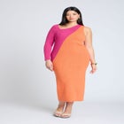 Colorblocked Asym Dress image number null