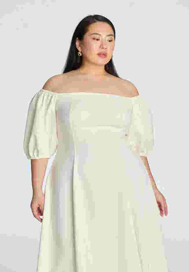 Off The Shoulder Puff Sleeve Midi Dress image number 2