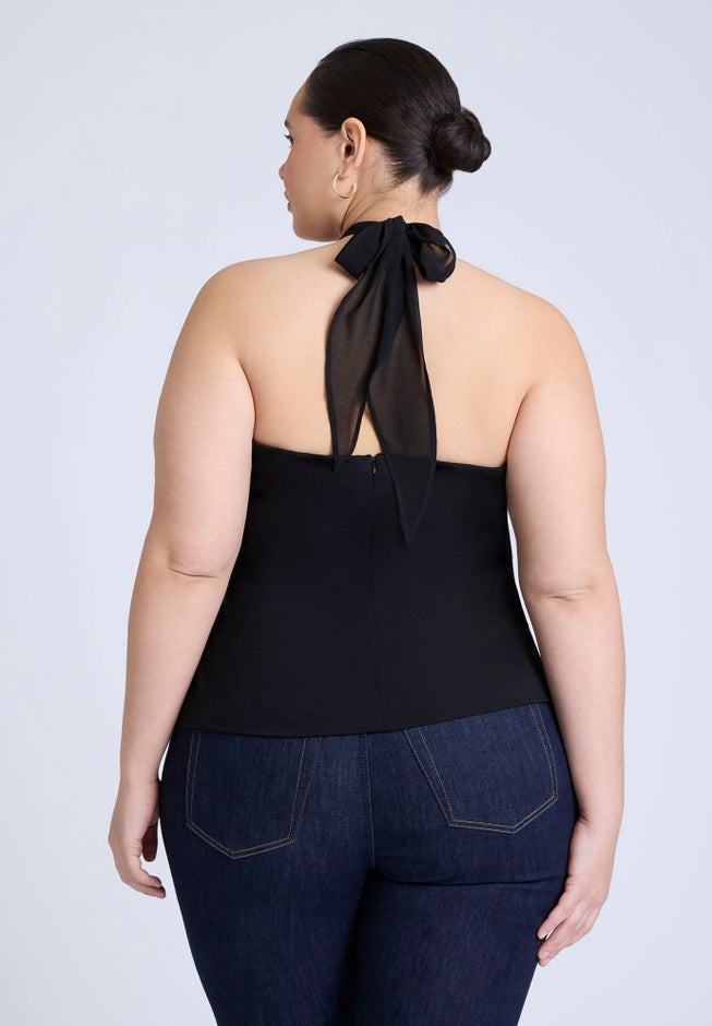 Chiffon Wrap Halter Top image number 1