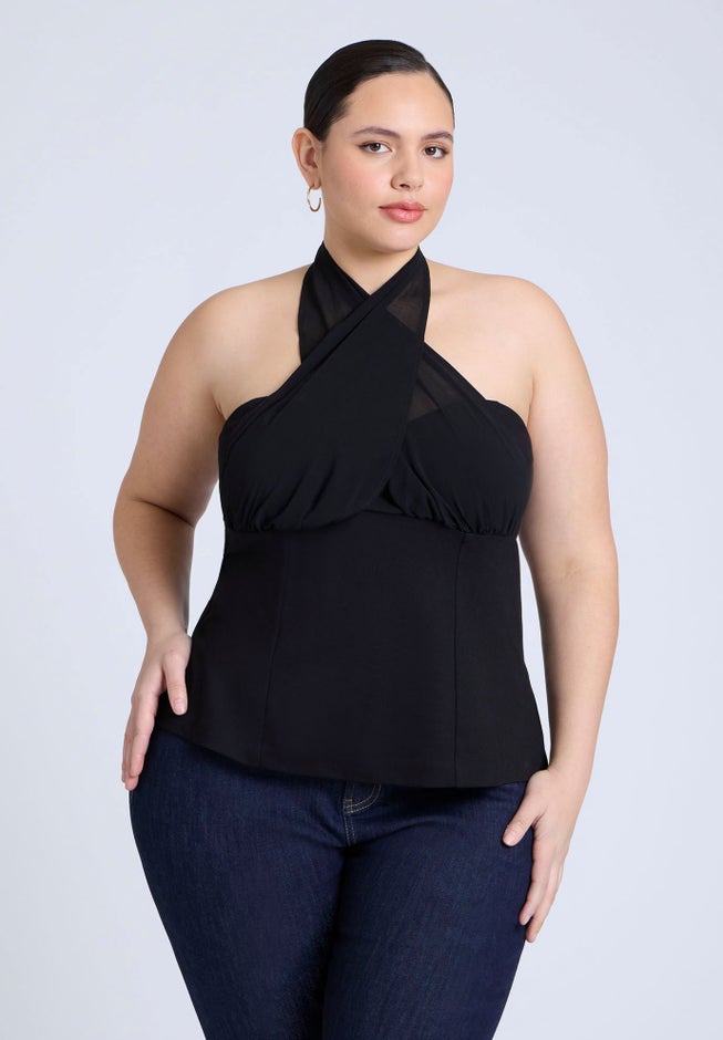 Chiffon Wrap Halter Top image number 0