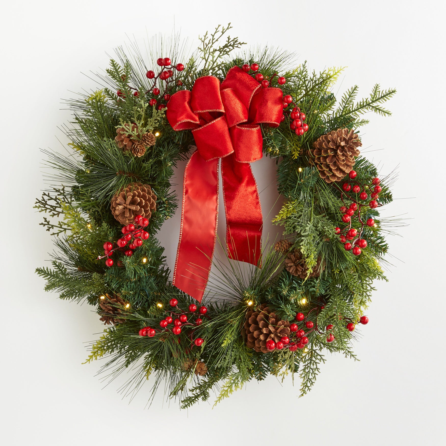 28" Pre-Lit Holiday Classic Wreath image number 0