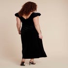  Velvet Short Puff Sleeve Maxi Dress image number null