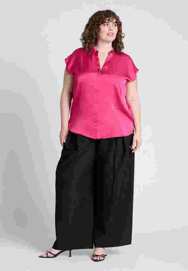 Satin Notch Collar Blouse image number 2