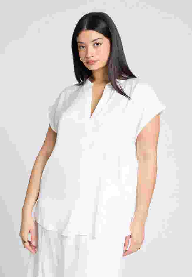 Satin Notch Collar Blouse image number 0