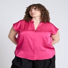 Satin Notch Collar Blouse image number null