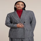 Double-Breasted Herringbone Blazer image number 0