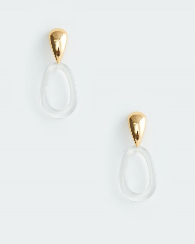 Gold And Clear Looped Earring image number 0