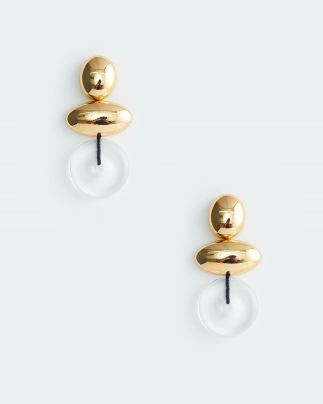 Round Clear Drop Earring image number null