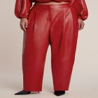 Faux Leather Barrel-Leg Pant image number 1