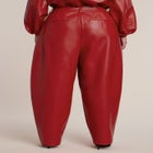Faux Leather Barrel-Leg Pant image number 2