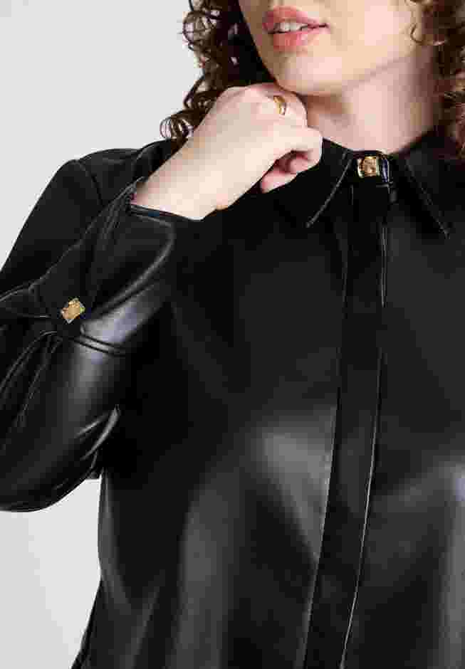 Faux Leather Boxy Top image number 2