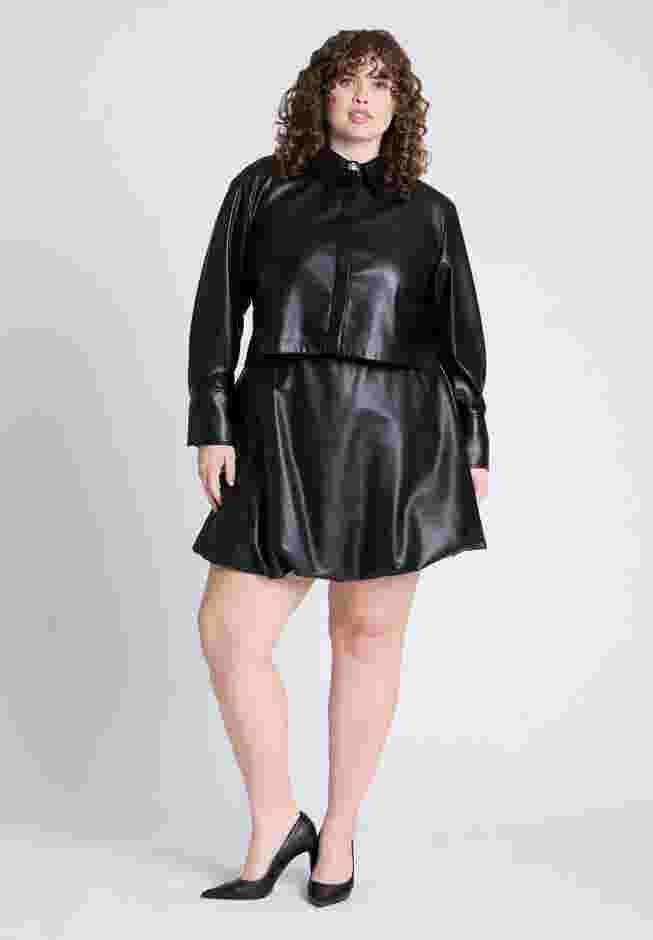 Faux Leather Boxy Top image number 3