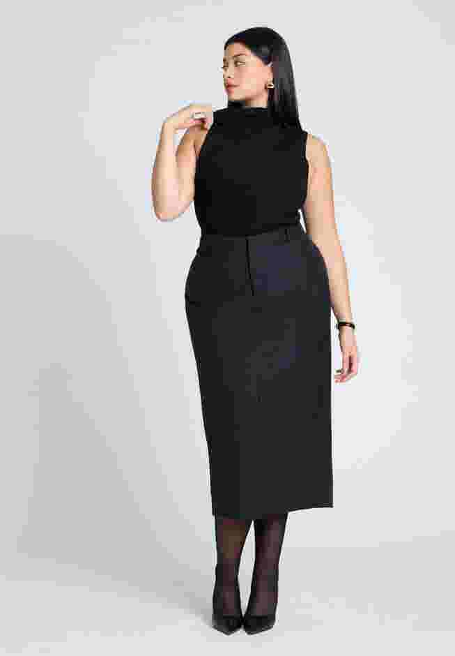 Pinstripe Column Midi Skirt image number 1