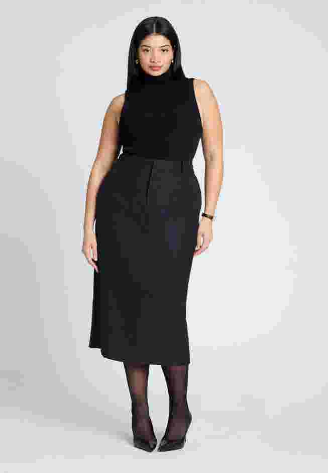 Pinstripe Column Midi Skirt image number 0