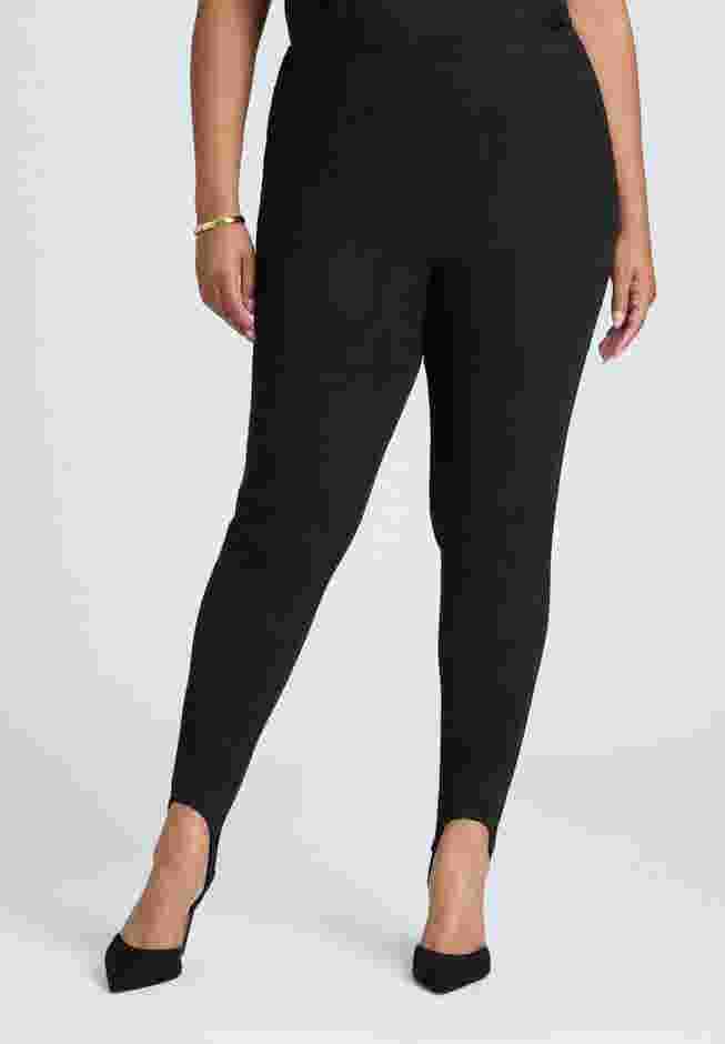 Faux Suede Leggings With Stirrups image number 1