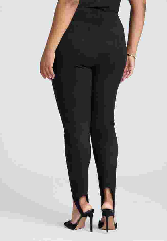 Faux Suede Leggings With Stirrups image number 2