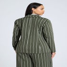 Fitted Striped Blazer image number null