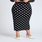 Polka Dot Sweater Midi Skirt image number null