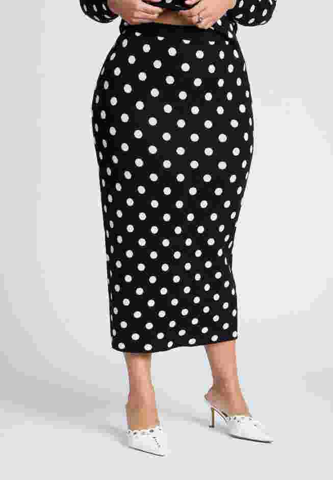 Polka Dot Sweater Midi Skirt image number 1
