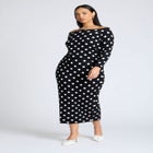 Polka Dot Sweater Midi Skirt image number null