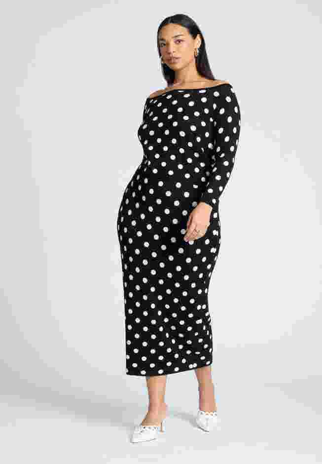 Polka Dot Sweater Midi Skirt image number 0