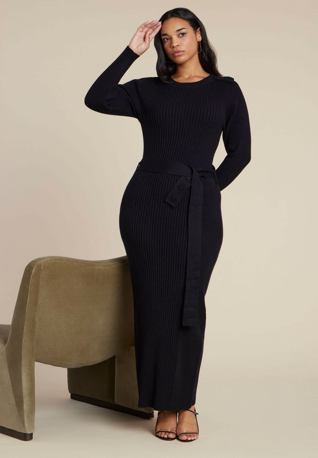 Multi Rib Maxi Sweater Dress image number 3