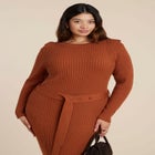 Multi Rib Maxi Sweater Dress image number null