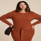 Multi Rib Maxi Sweater Dress image number null