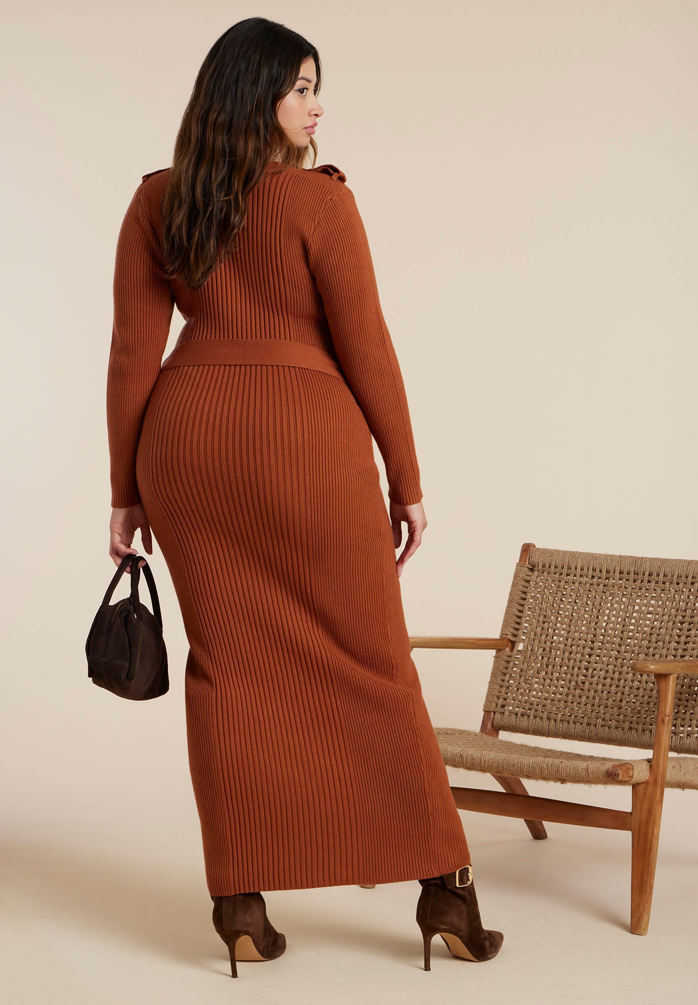 Multi Rib Maxi Sweater Dress image number 4
