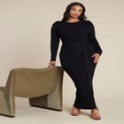 Multi Rib Maxi Sweater Dress image number null