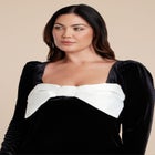 Velvet Maxi Dress With Bow image number null