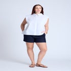 Strong Shoulder Collared Top image number null