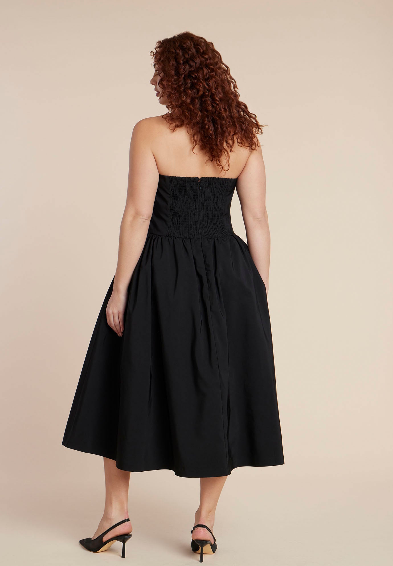  Strapless Flare Midi Dress image number 5