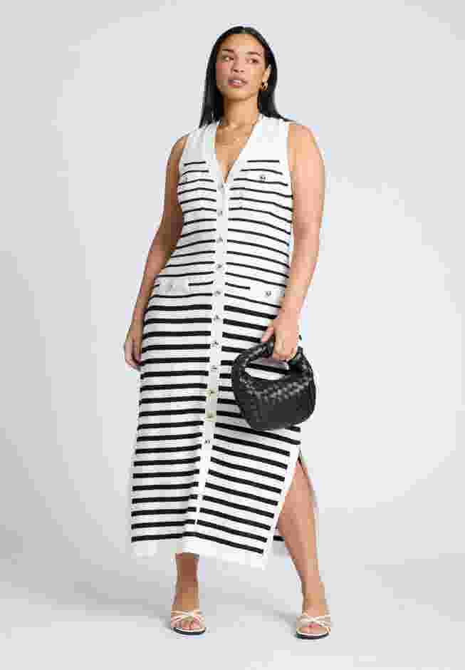 Striped Sleeveless Sweater Dress image number 2