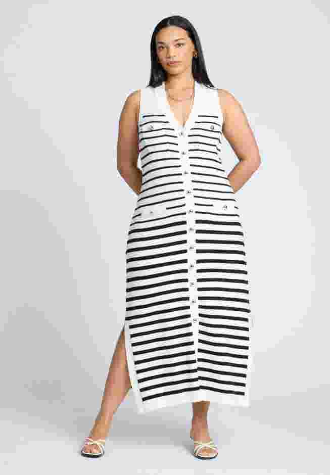 Striped Sleeveless Sweater Dress image number 0