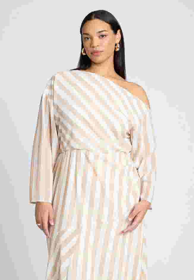 One Shoulder Stripe Asym Dress image number 2