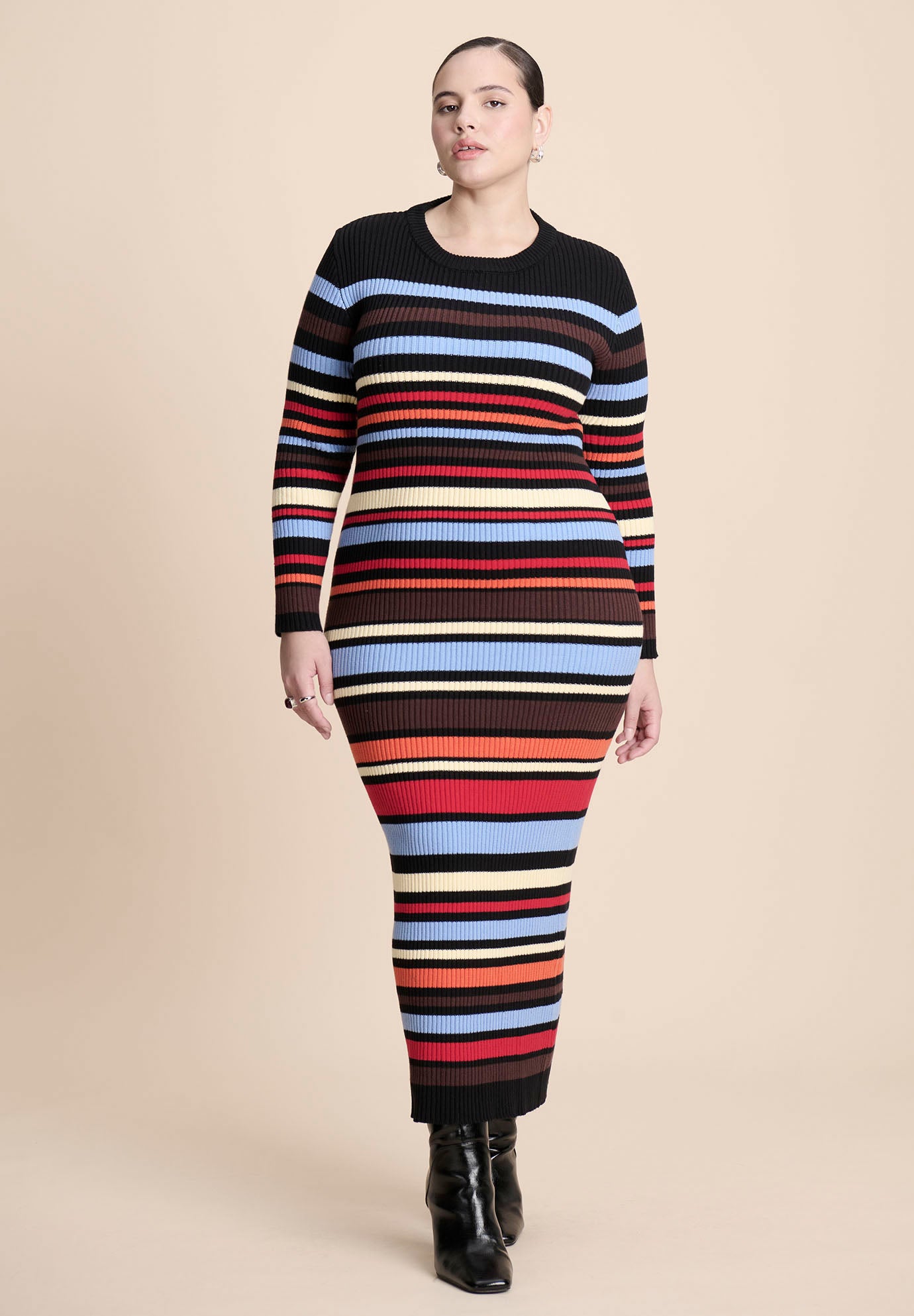 Variegated Stripe Maxi Dress image number 1