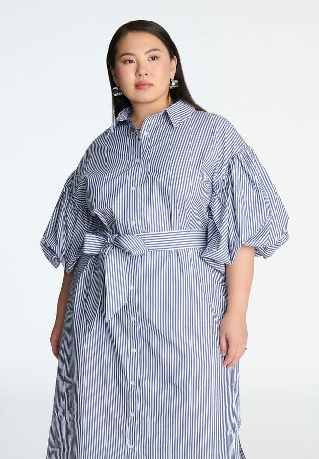 Balloon Sleeve Shirt Dress image number 2