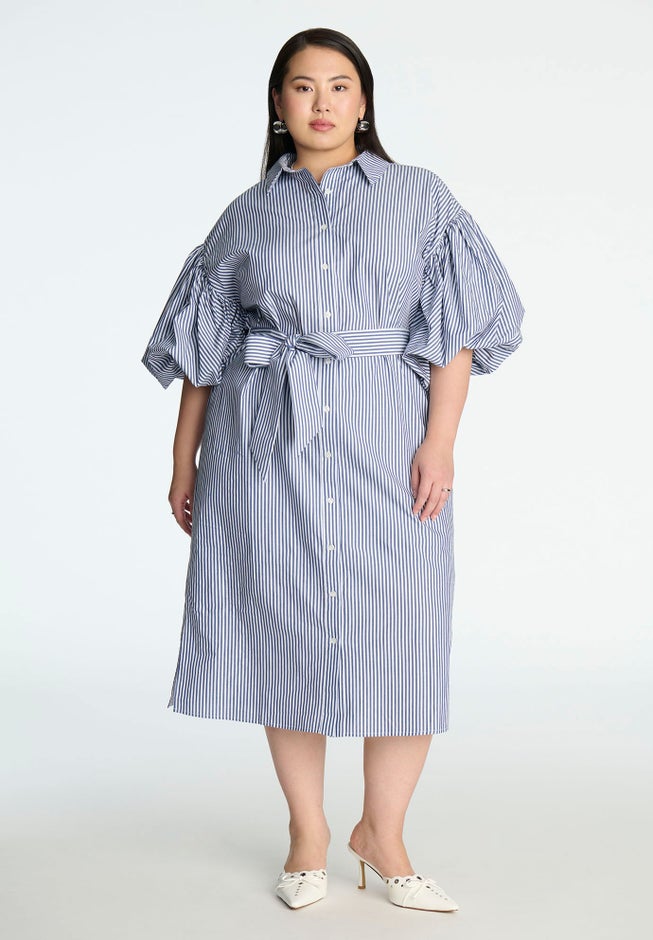 Balloon Sleeve Shirt Dress image number 0